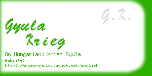 gyula krieg business card